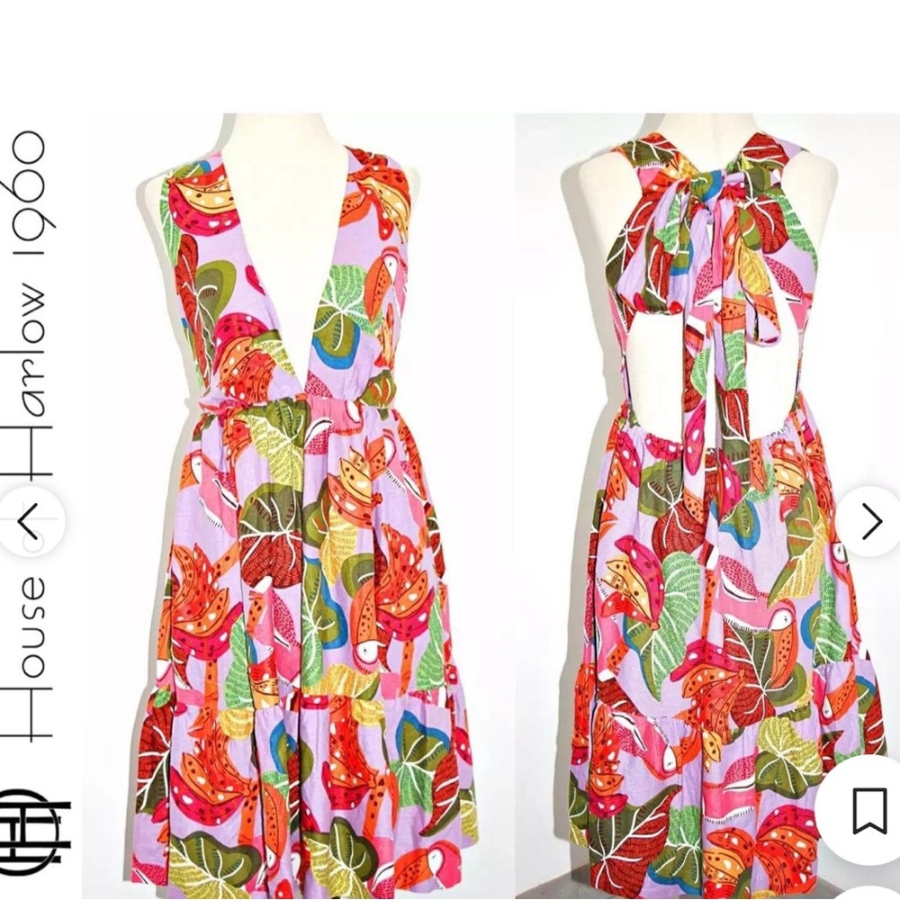 House of Harlow 1960 Purple Green Halter Sundress